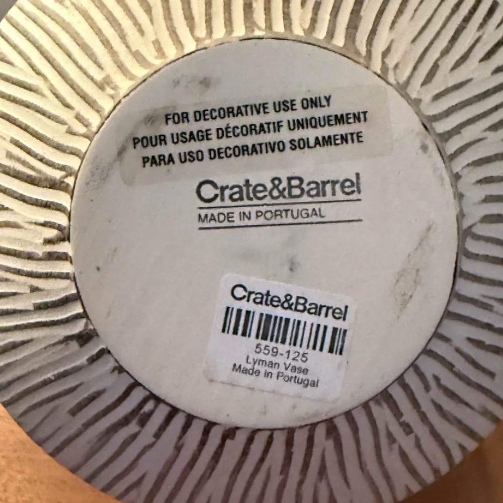 Striped Gray Ceramic Vase - Picture 3 of 3
